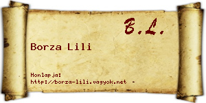 Borza Lili névjegykártya