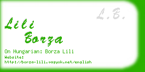 lili borza business card